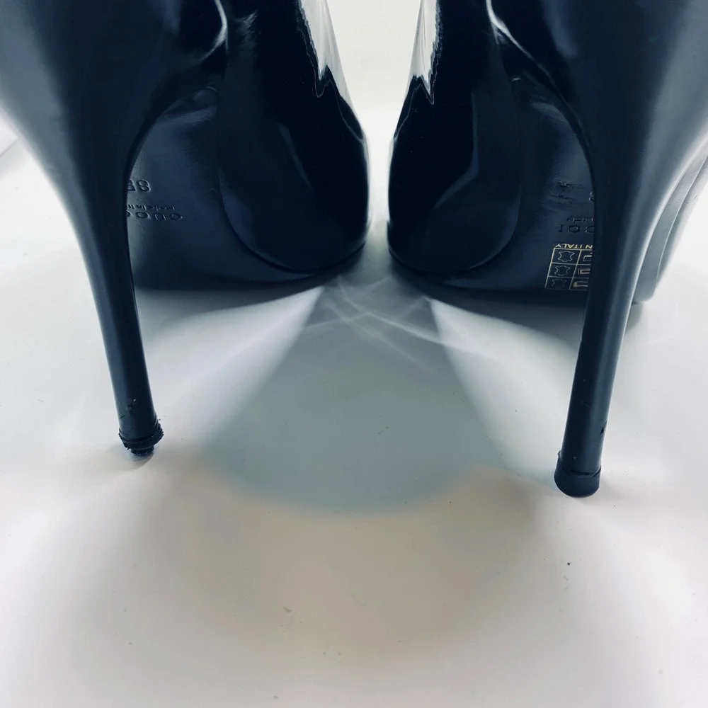 Gucci Black Patent Leather Pointed Toe Stiletto Pumps Heels 212902 Size‎ 8B